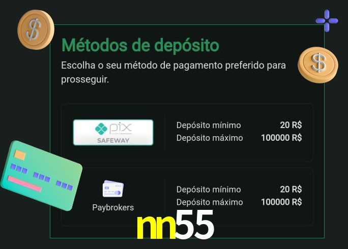 O cassino nn55 oferece uma grande variedade de métodos de pagamento